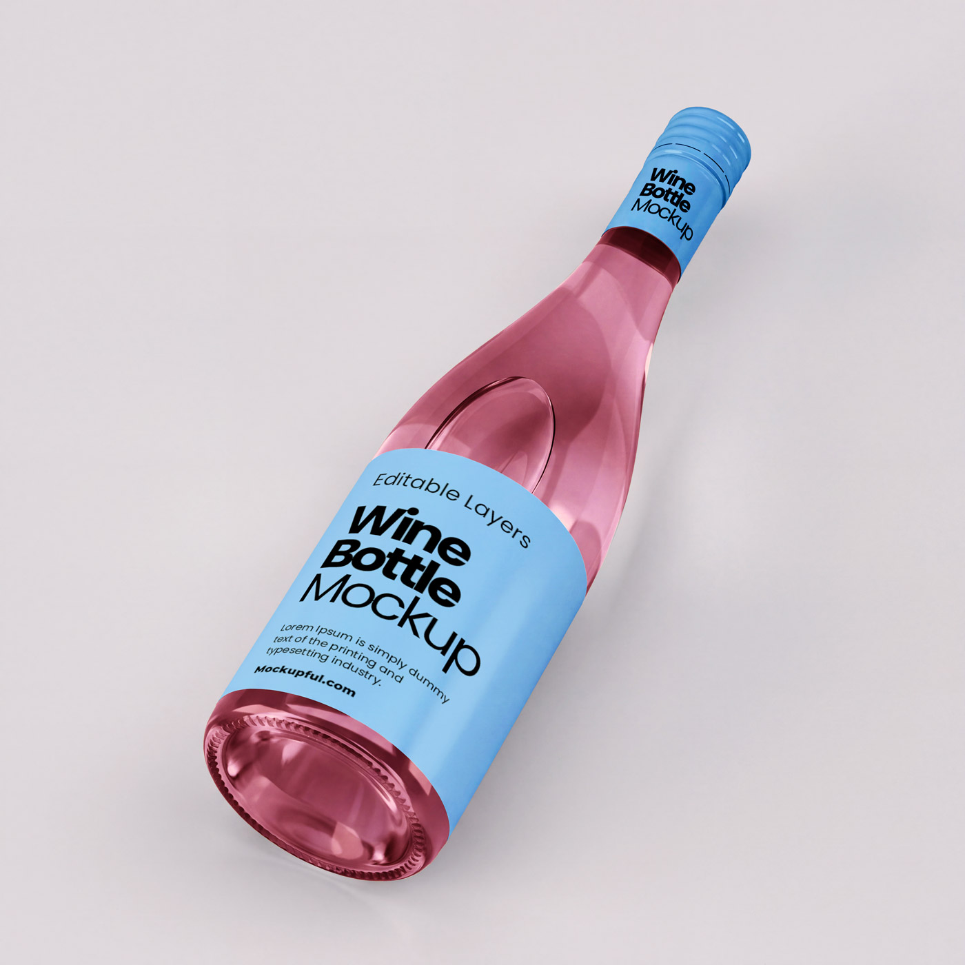 Free Wine Bottle Mockup