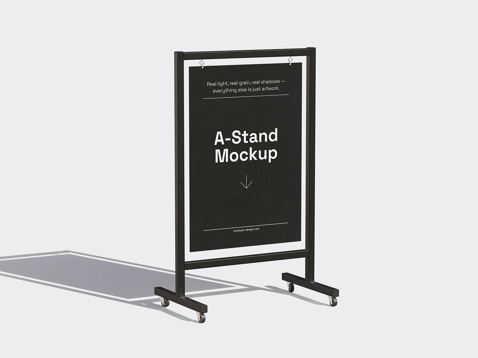 Free Rolling A-Stand Mockup