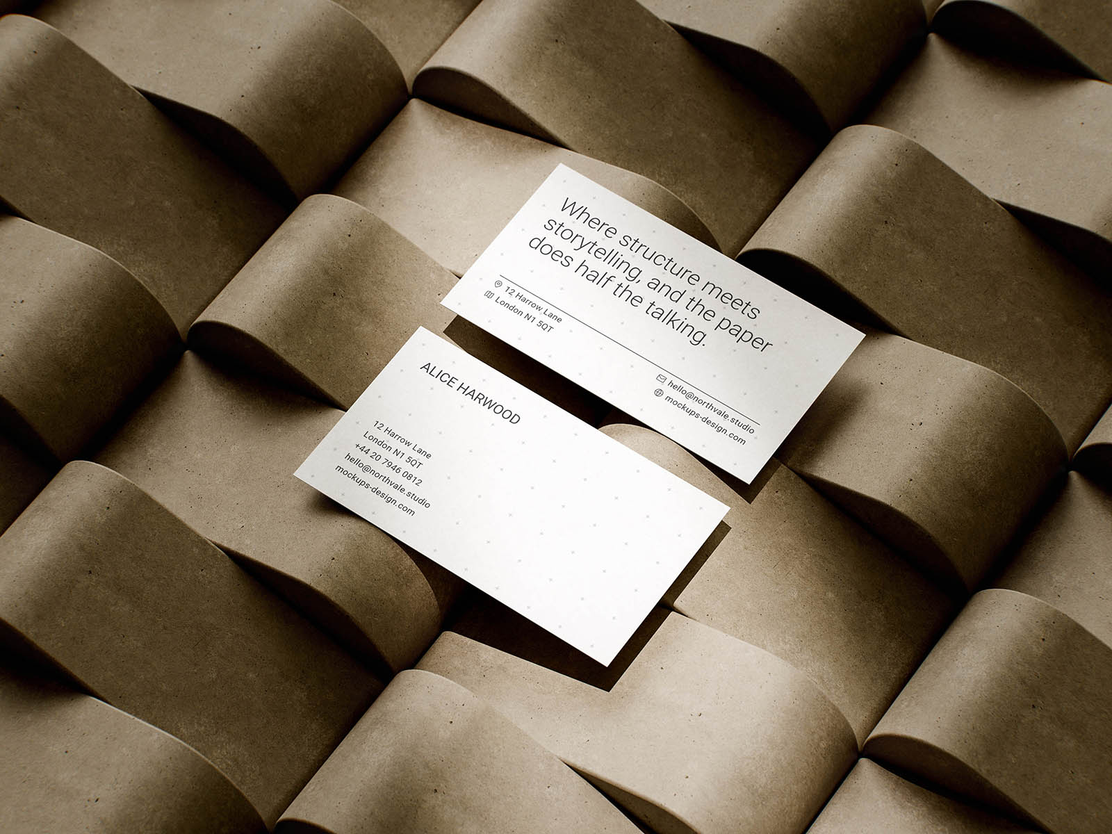 Free Concrete Wave Business Card Mockup