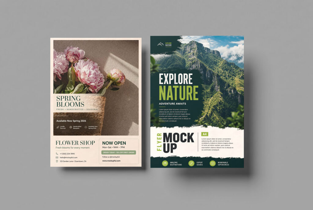 Free A4 Paper Flyer Mockup