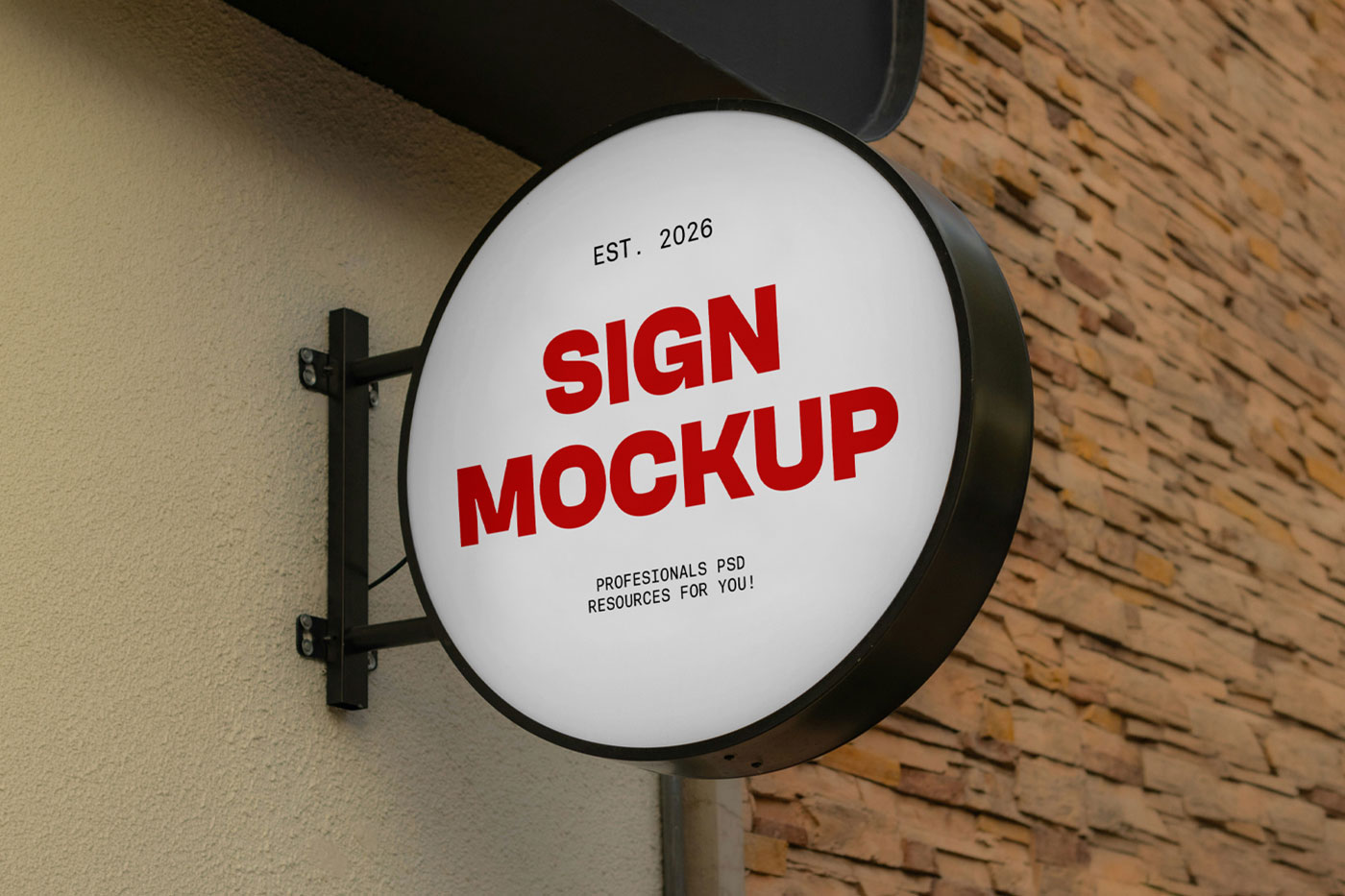 Free Big Circle Signage Mockup