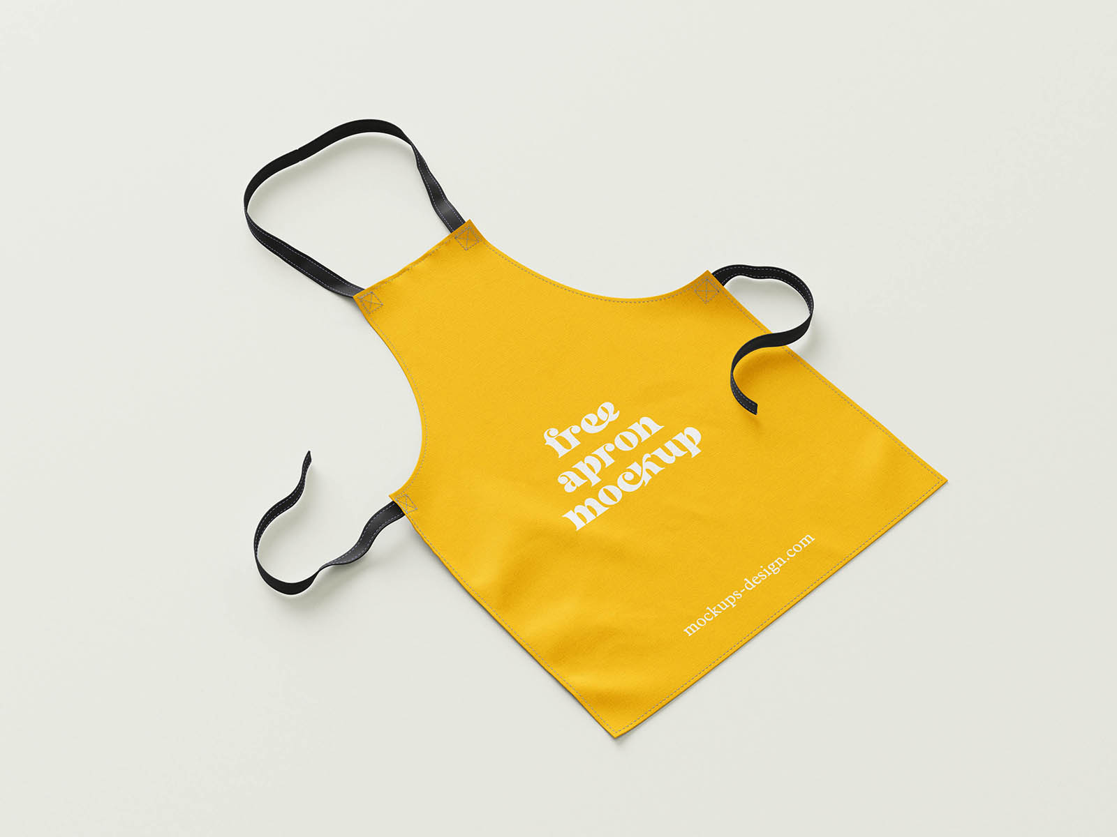 Free Stitched Bib Apron Mockup
