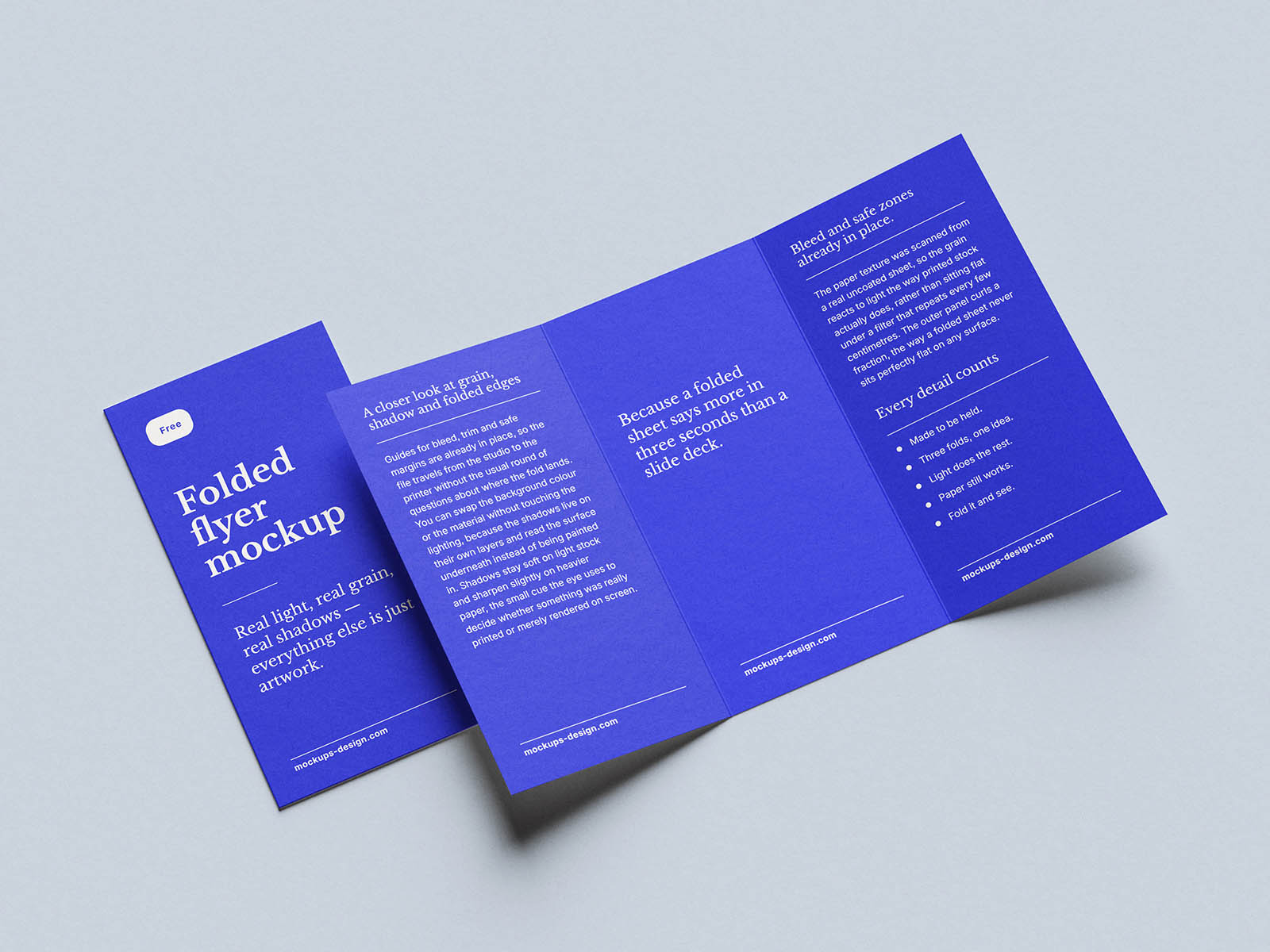 Free Six-Panel Trifold Flyer Mockup