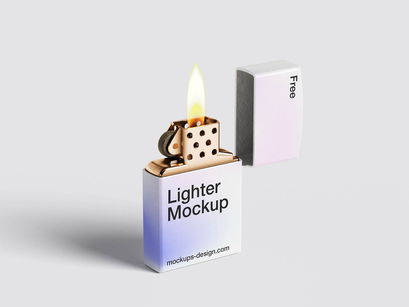 Free Metal Lighter Mockup