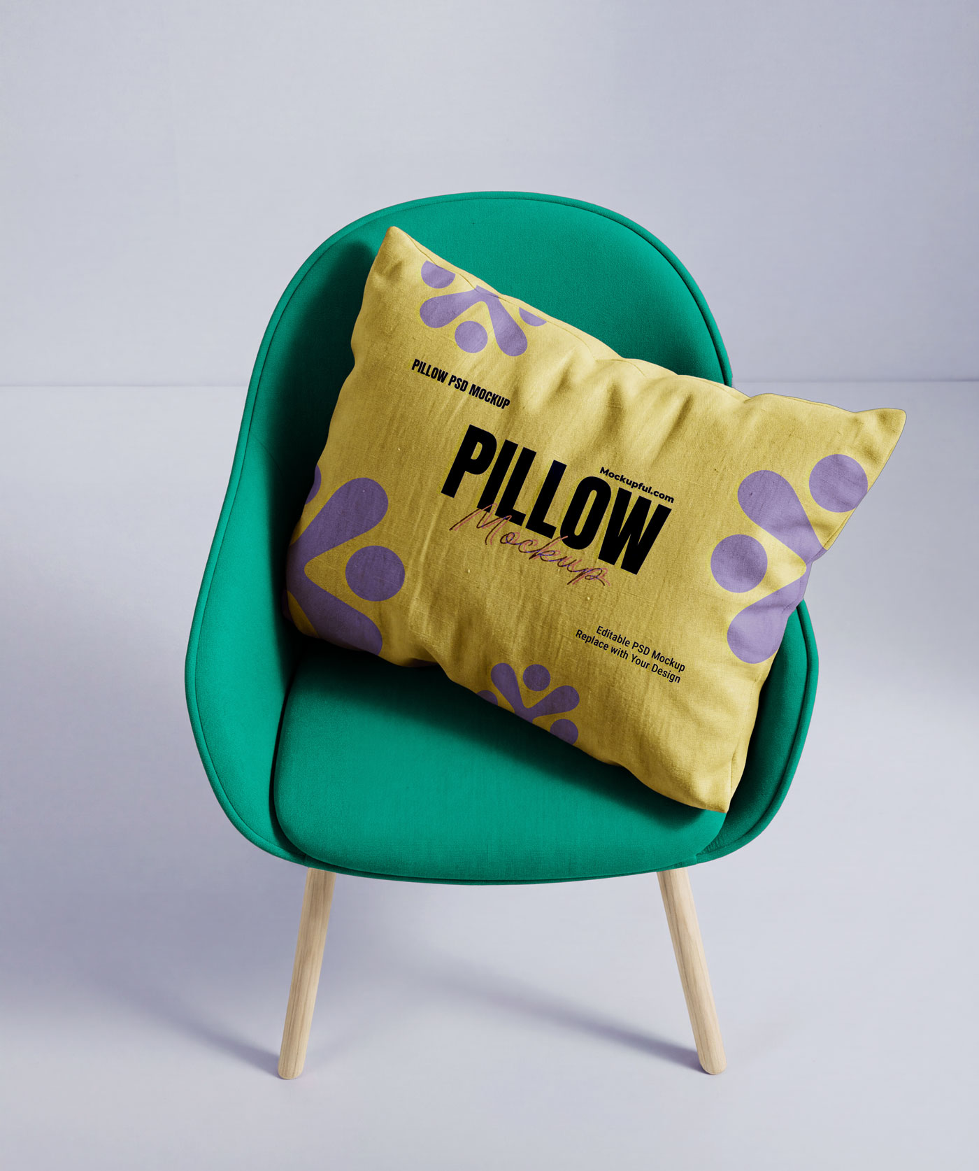 Free Pillow on Chair Mockup Free Pillow on Chair Mockup