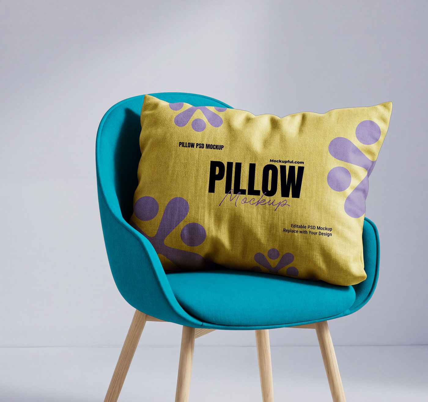 Free Pillow on Chair Mockup