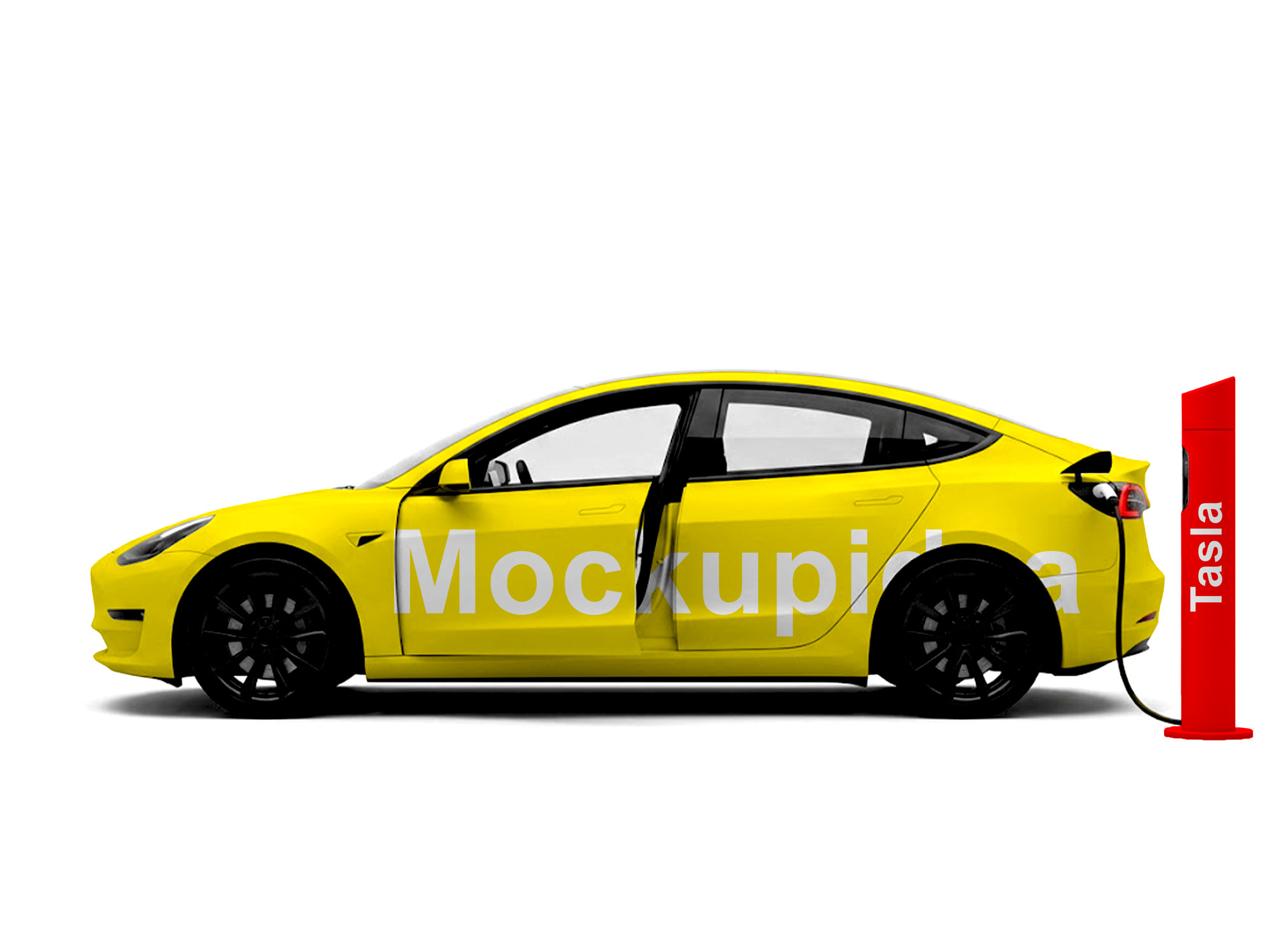 Free Electric Vehicle Car Mockup