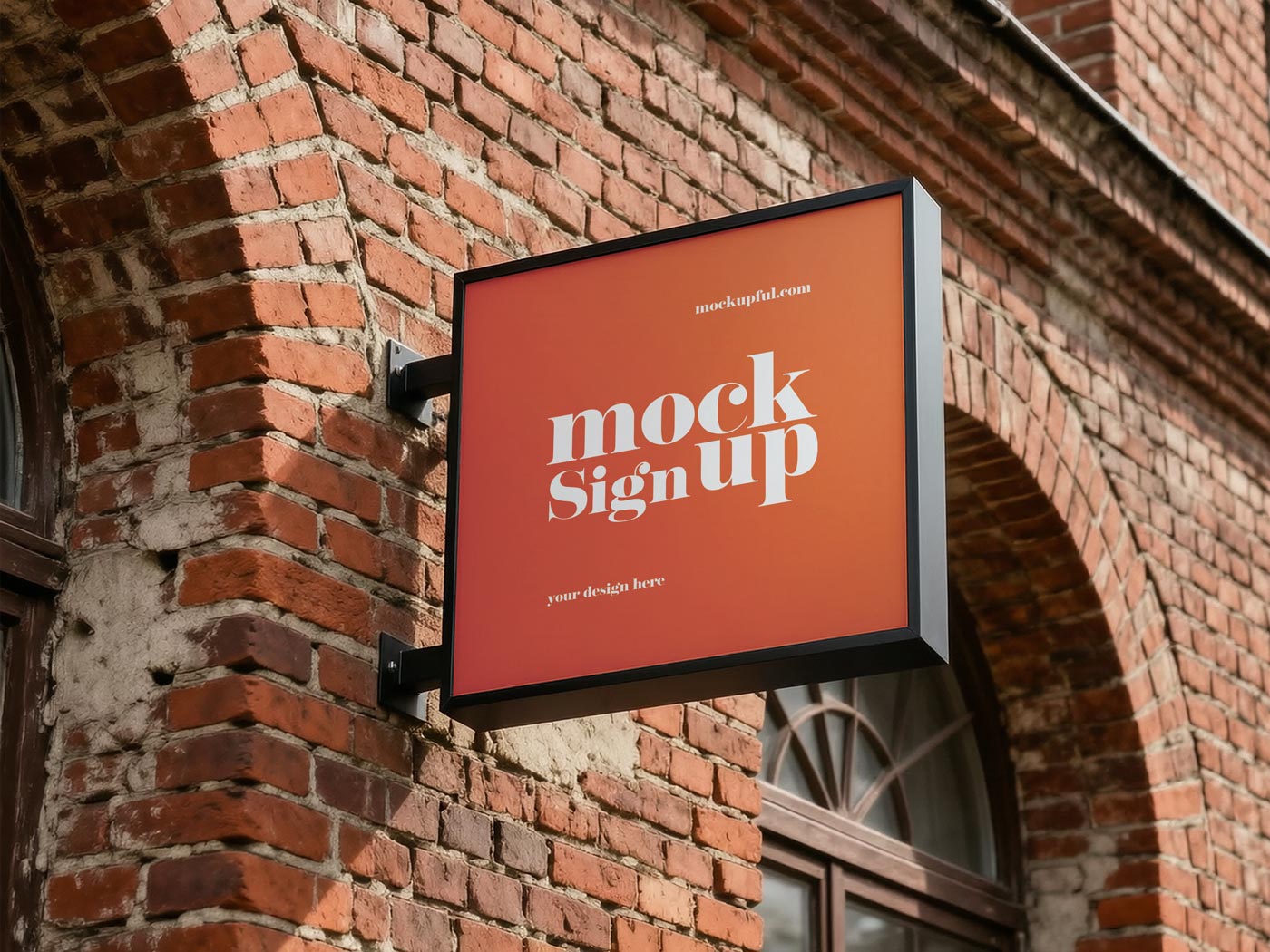 Free Square Signage Mockup