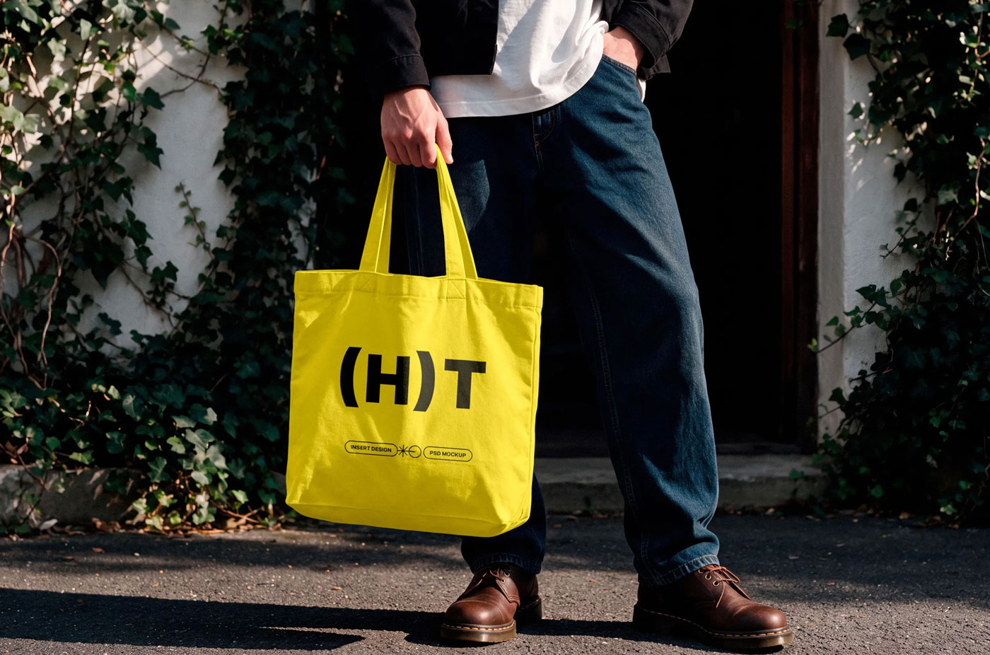Free Street Tote Bag Mockup