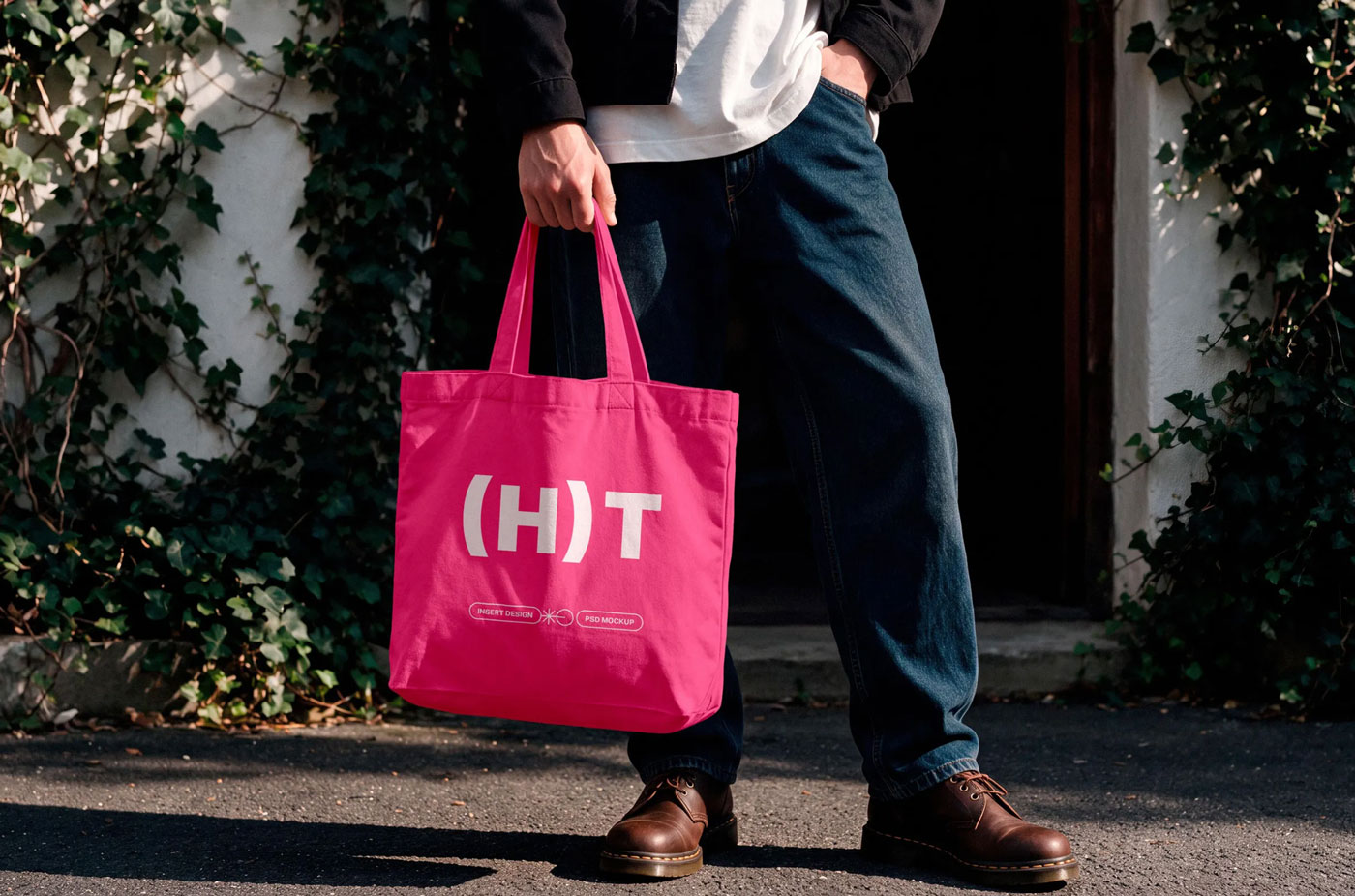 Free Street Tote Bag Mockup